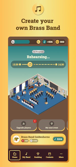 screenshot of the Bandmanager-app